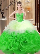 Sleeveless Beading and Ruffles Lace Up Sweet 16 Quinceanera Dress