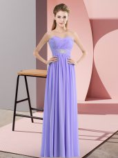 Sweetheart Sleeveless Chiffon Prom Party Dress Beading Zipper