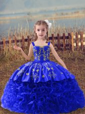 Discount Sleeveless Sweep Train Lace Up Embroidery Pageant Dress for Womens