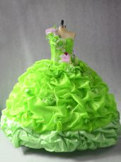 Low Price Organza Sleeveless Floor Length Quinceanera Gown and Ruching and Hand Made Flower