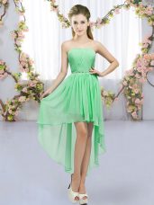Extravagant Green Sweetheart Neckline Beading Court Dresses for Sweet 16 Sleeveless Lace Up