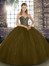 Sleeveless Lace Up Floor Length Beading Sweet 16 Dresses