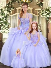 Sleeveless Lace Up Floor Length Beading and Appliques Quinceanera Gowns