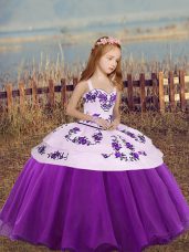 High Quality Sleeveless Embroidery Lace Up Pageant Dresses