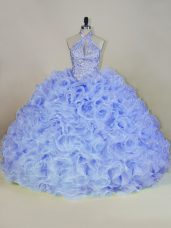 Beautiful Sleeveless Brush Train Lace Up Beading Quince Ball Gowns
