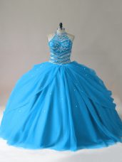 Sleeveless Beading Lace Up Quinceanera Gown