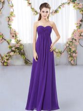 Custom Designed Purple Sweetheart Neckline Ruching Quinceanera Dama Dress Sleeveless Zipper