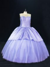Dynamic Tulle Sleeveless Floor Length Sweet 16 Quinceanera Dress and Beading