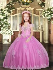 Sleeveless Lace and Appliques Lace Up Child Pageant Dress