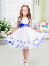 White Sleeveless Tulle Zipper Flower Girl Dresses for Wedding Party