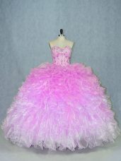 Floor Length Ball Gowns Sleeveless Multi-color Quince Ball Gowns Lace Up