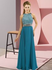 Elegant Sleeveless Beading Side Zipper Teens Party Dress