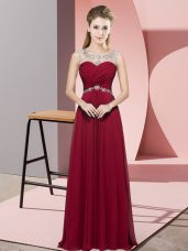 Trendy Red Backless Party Dress Wholesale Beading Sleeveless Floor Length