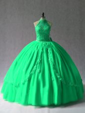 Lace Sleeveless Floor Length Quinceanera Dress and Appliques