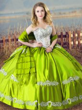 Sleeveless Lace Up Floor Length Beading and Embroidery Quinceanera Dress