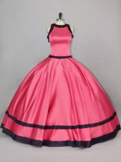 Customized Floor Length Red Quinceanera Dress Satin Sleeveless Ruching
