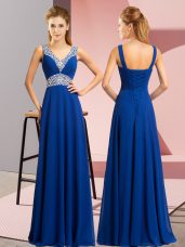 Sleeveless Beading Lace Up Prom Gown