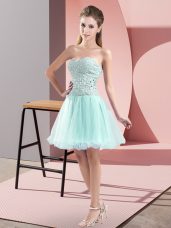 Free and Easy Mini Length A-line Sleeveless Apple Green Prom Dress Zipper