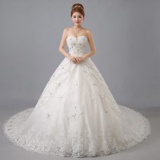 Glittering White Lace Up Sweetheart Beading and Lace Wedding Dress Tulle Sleeveless Chapel Train