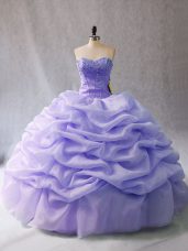 Admirable Sleeveless Beading and Pick Ups Lace Up Quinceanera Gown
