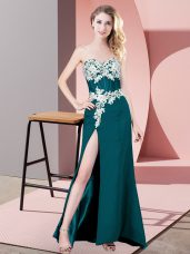 Captivating Teal Sweetheart Neckline Lace and Appliques Sleeveless Zipper