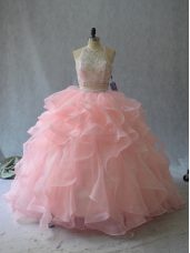 Sleeveless Beading and Ruffles Backless Quinceanera Dresses