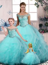 Sleeveless Embroidery and Ruffles Lace Up Sweet 16 Quinceanera Dress