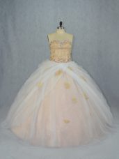 Ball Gowns Sleeveless Champagne Sweet 16 Quinceanera Dress Lace Up