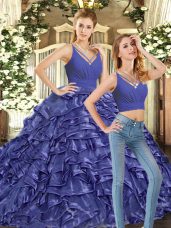 Sleeveless Brush Train Backless Ruffles 15th Birthday Dress