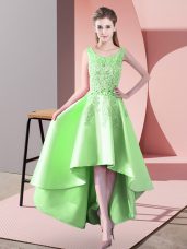 Fabulous Yellow Green Scoop Neckline Lace Wedding Guest Dresses Sleeveless Zipper