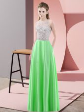 Green Homecoming Dress Prom and Party with Beading Scoop Sleeveless Backless