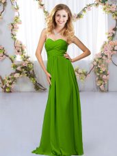 Graceful Sweetheart Sleeveless Chiffon Bridesmaid Dresses Beading Criss Cross