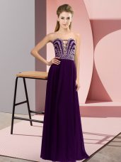 Chiffon Sleeveless Floor Length and Beading