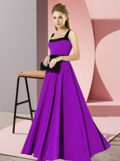 Chiffon Sleeveless Floor Length Quinceanera Court Dresses and Belt