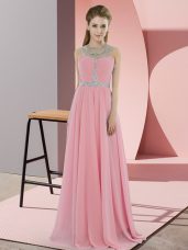 Sleeveless Zipper Floor Length Beading Prom Party Dress