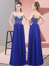 Chiffon Sleeveless Floor Length Prom Gown and Beading