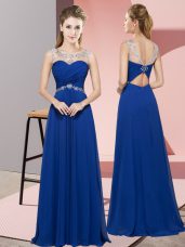 Sleeveless Beading Backless Prom Evening Gown