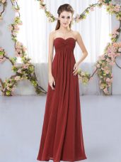 Floor Length Empire Sleeveless Rust Red Damas Dress Zipper