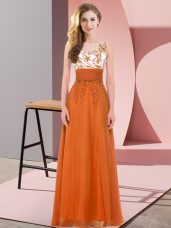 Decent Sleeveless Appliques Backless Bridesmaid Gown