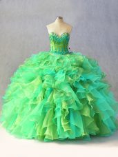 Sumptuous Floor Length Multi-color Quince Ball Gowns Sweetheart Sleeveless Lace Up