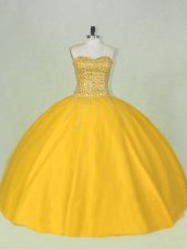 Fashionable Tulle Sleeveless Floor Length Sweet 16 Quinceanera Dress and Beading