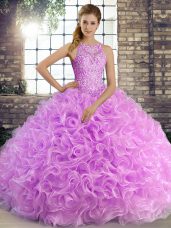 Sleeveless Beading Lace Up Sweet 16 Dresses
