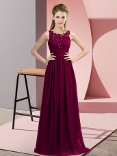 Sleeveless Beading and Appliques Zipper Dama Dress