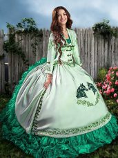 Floor Length Turquoise Sweet 16 Dress Sweetheart Sleeveless Lace Up