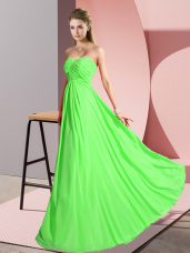 High End Lace Up Prom Evening Gown Ruching Sleeveless Floor Length