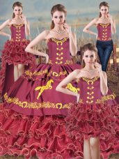 Exceptional Organza Sleeveless Quinceanera Gown Brush Train and Embroidery