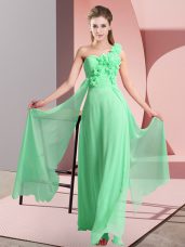 Chiffon Sleeveless Floor Length Bridesmaids Dress and Hand Made Flower