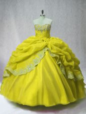 Ideal Floor Length Olive Green Sweet 16 Dresses Sweetheart Sleeveless Lace Up