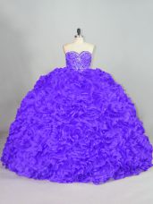 Sophisticated Sleeveless Court Train Lace Up Beading 15 Quinceanera Dress
