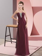 Sleeveless Beading Zipper Prom Evening Gown